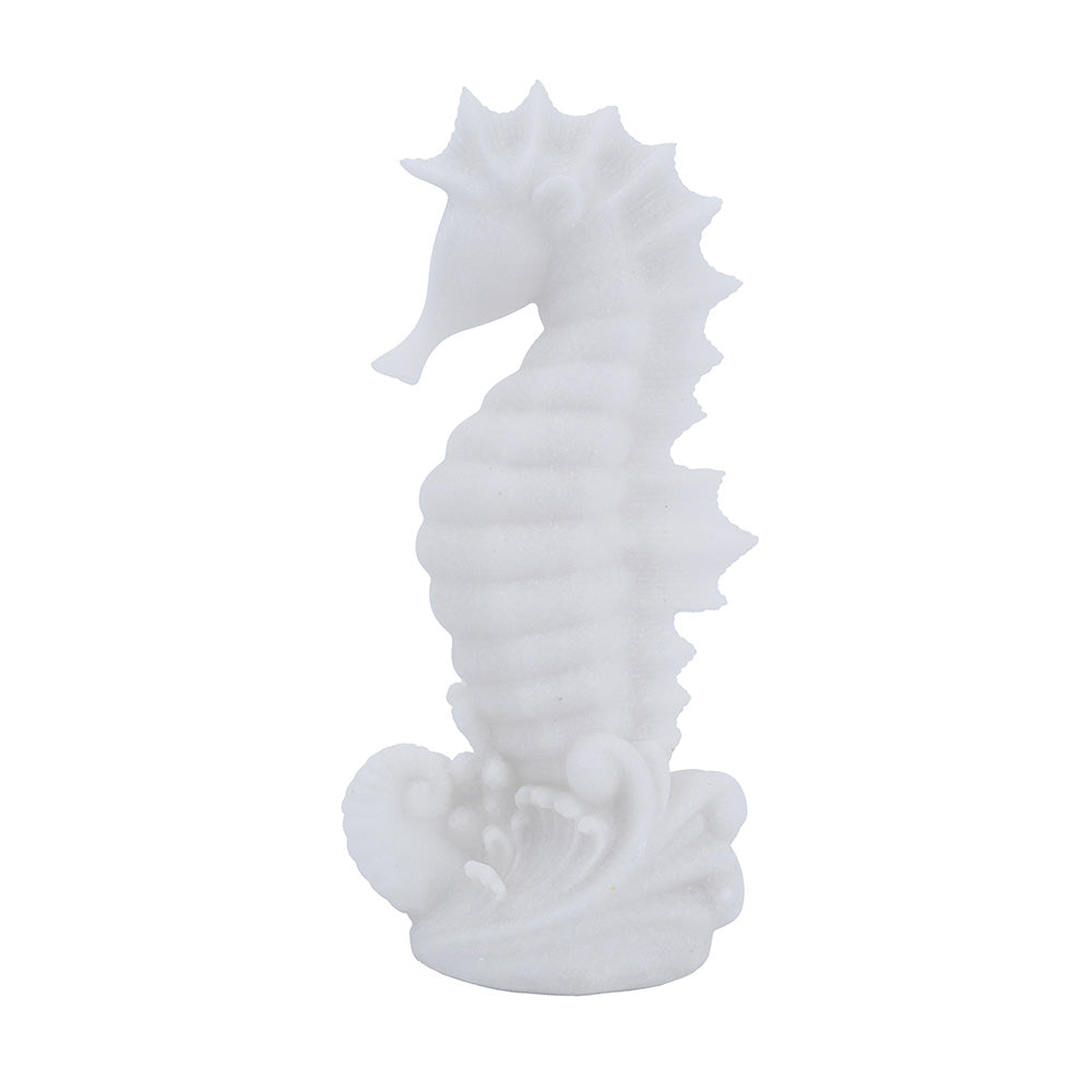 Seahorse Decorative Sculpture Medium - Stone White