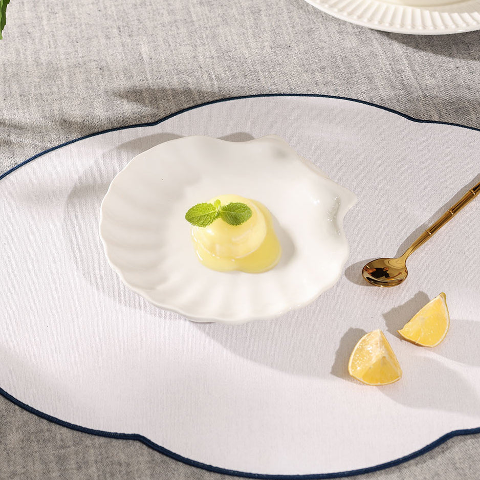 Seashell Porcelain Small Plate - White