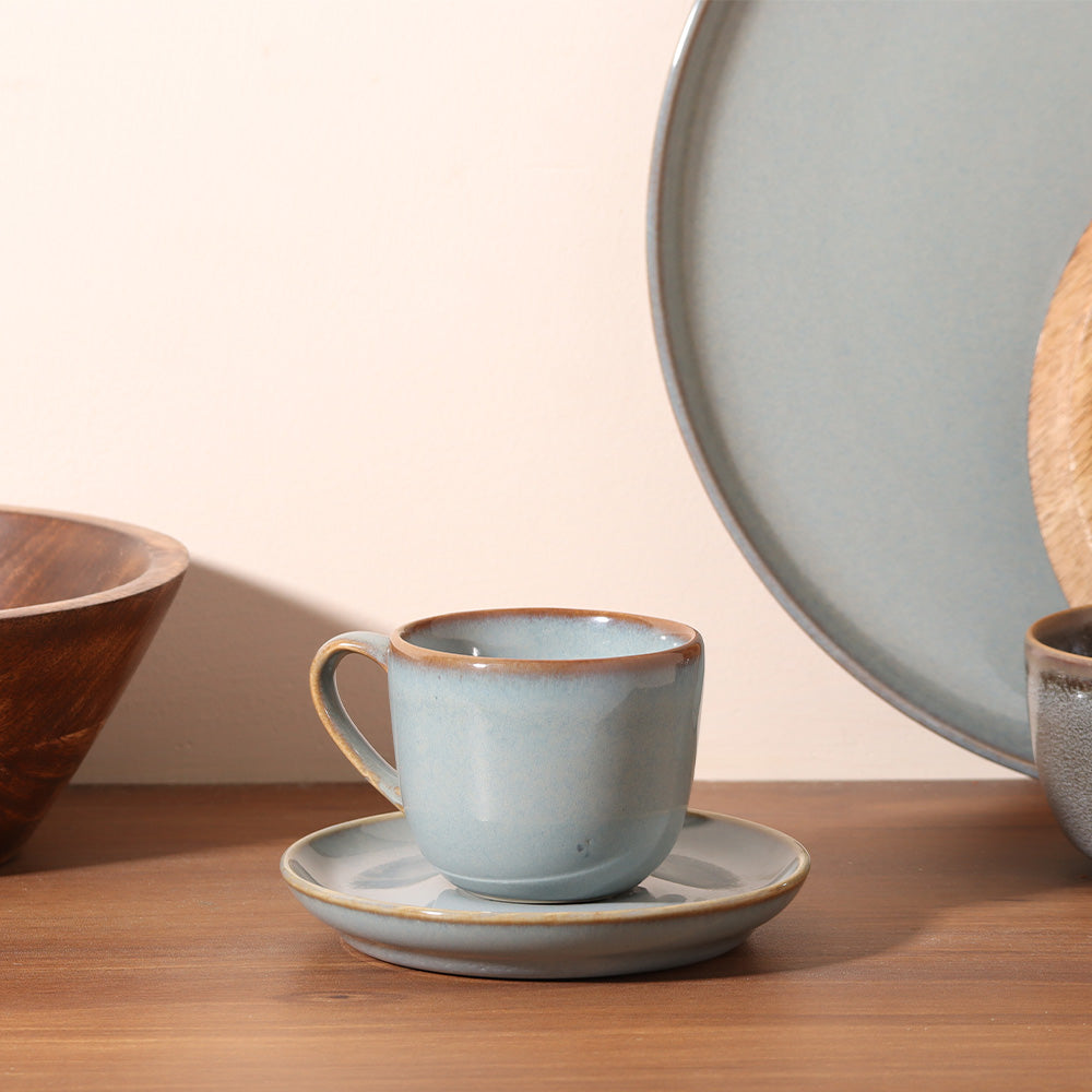 Seasons Espresso Cup And Saucer Set - Eucalyptus