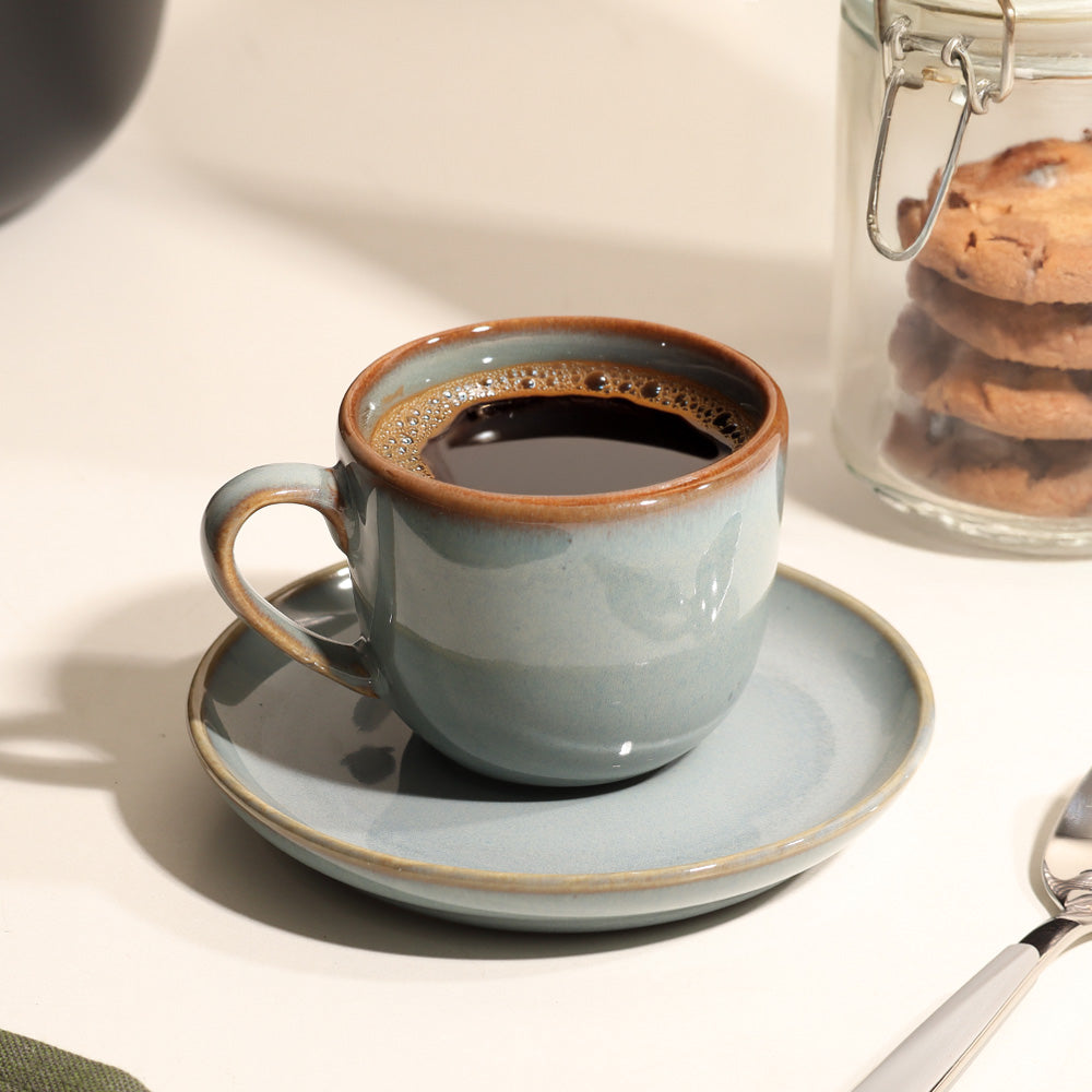 Seasons Espresso Cup And Saucer Set - Eucalyptus