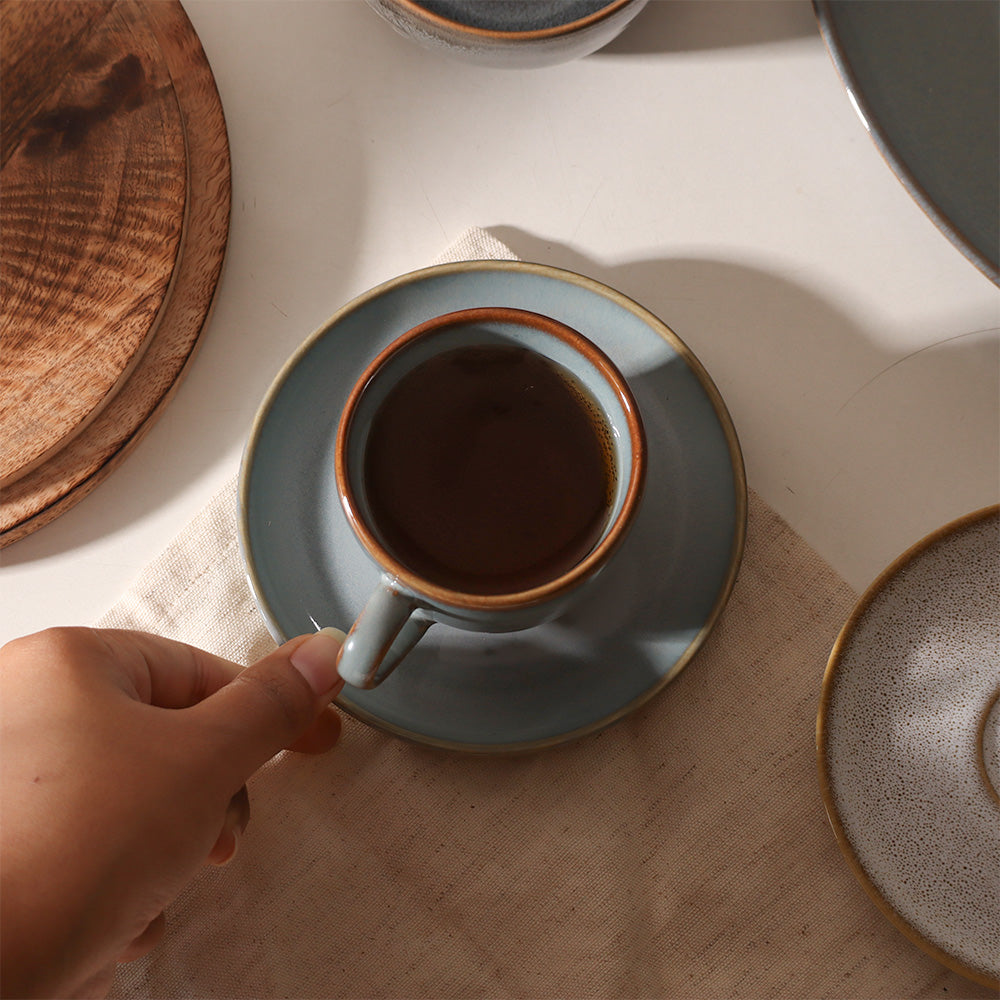 Seasons Espresso Cup And Saucer Set - Eucalyptus