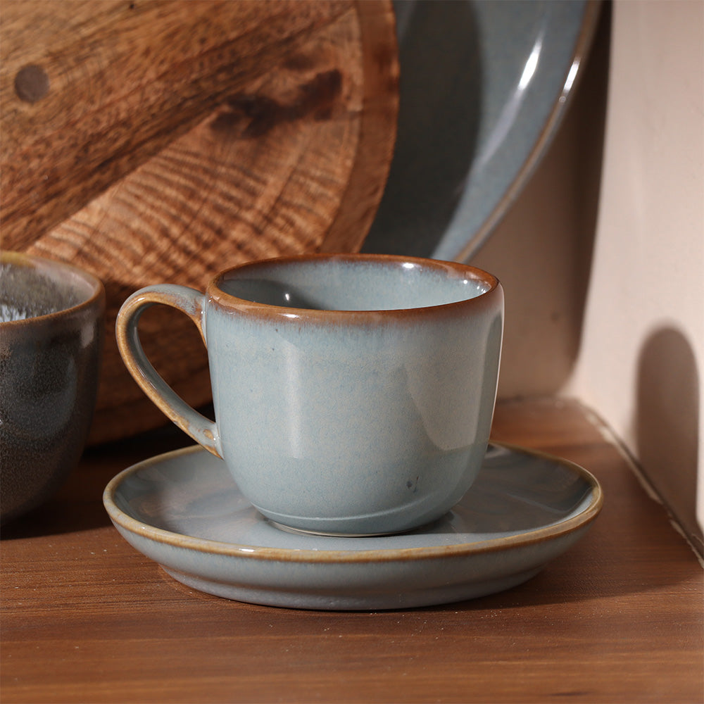 Seasons Espresso Cup And Saucer Set - Eucalyptus