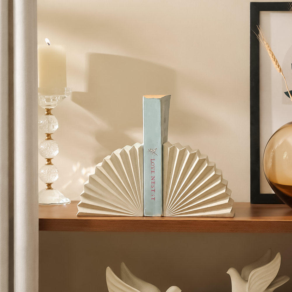 Sensu Fan Bookends, Set of 2 - Speckled Grey
