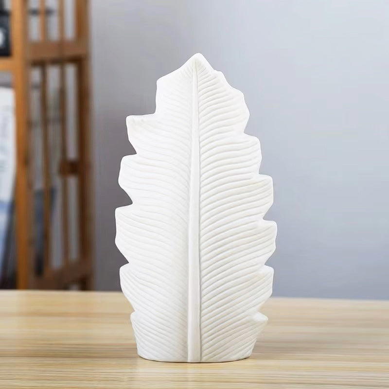 Serrate Ceramic Slim Vase Large - White