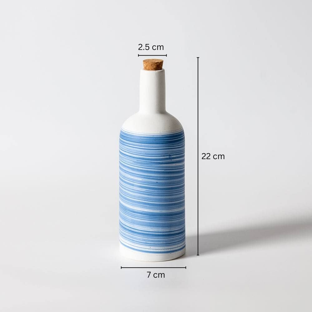 Shore Condiment Bottle with Lid - White & Blue