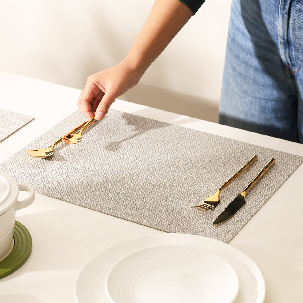 Silkstone Reversible Mats, Set of 6 - Taupe