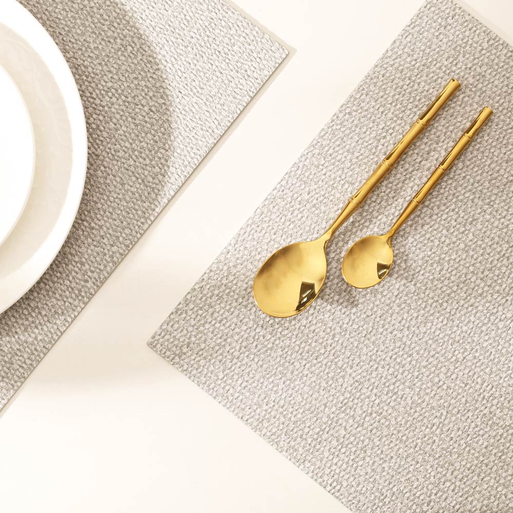 Silkstone Reversible Mats, Set of 6 - Taupe