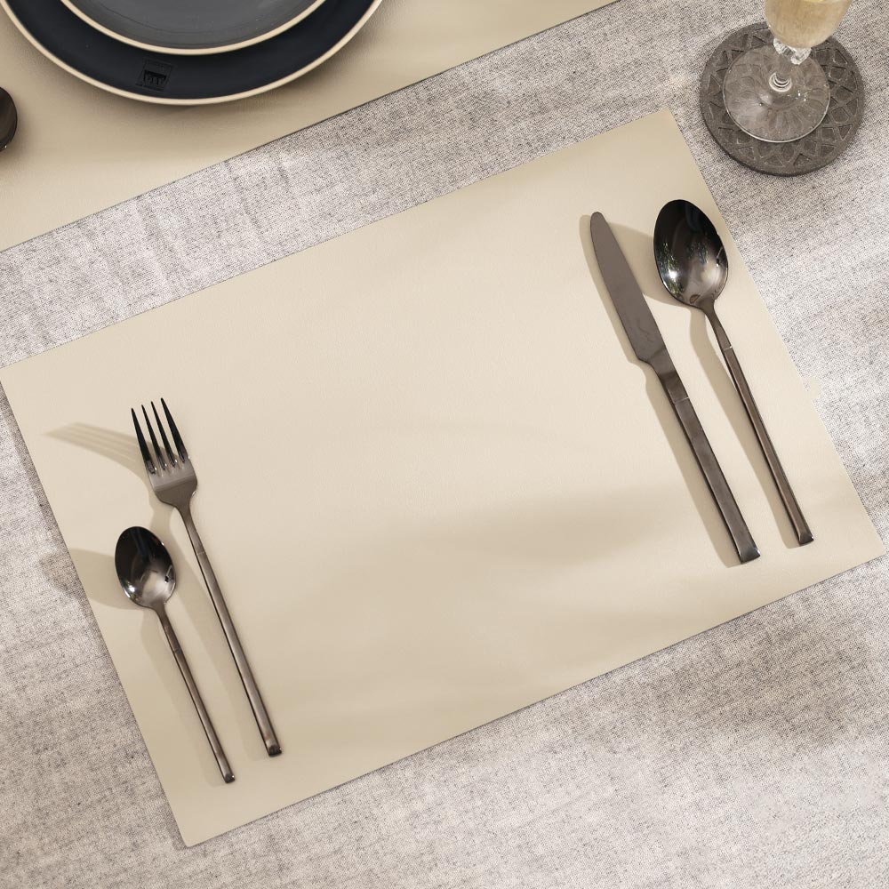 Silkstone Reversible Mats, Set of 6 - Taupe