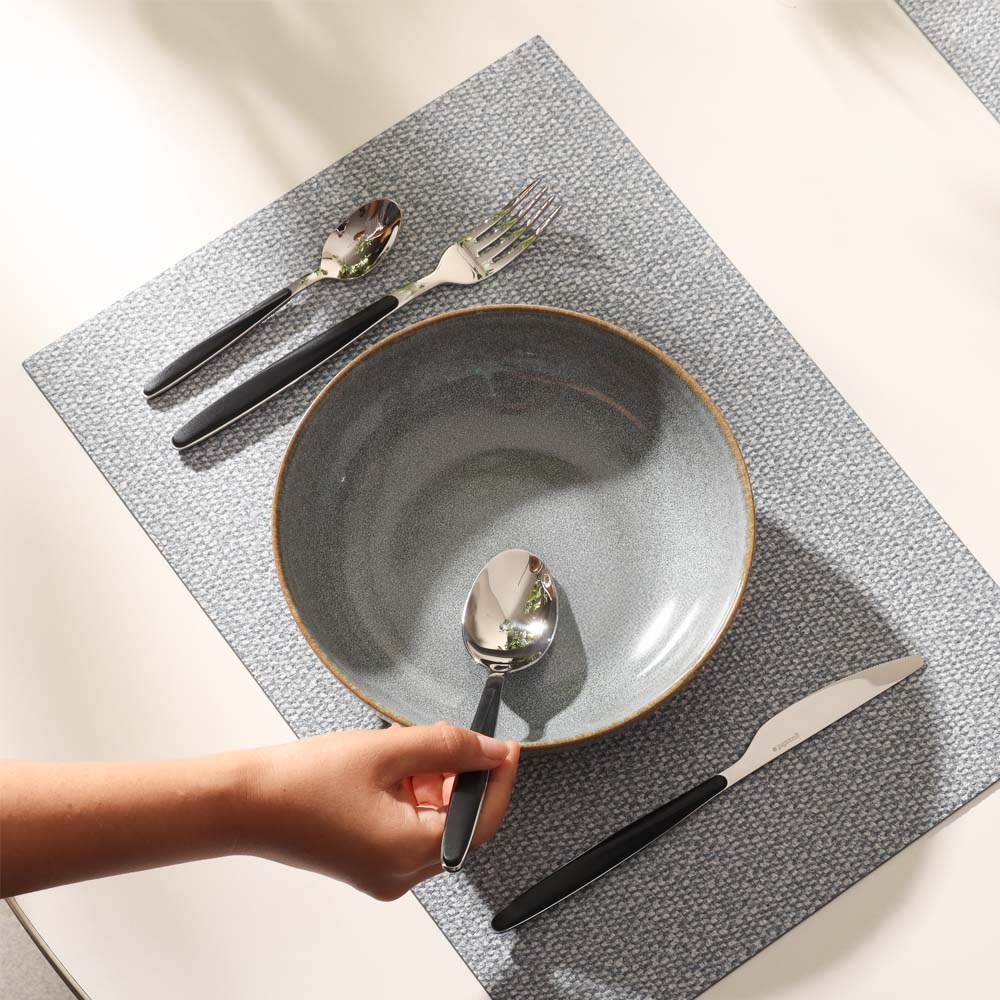 Silkstone Reversible Mats, Set of 6 - Light Blue