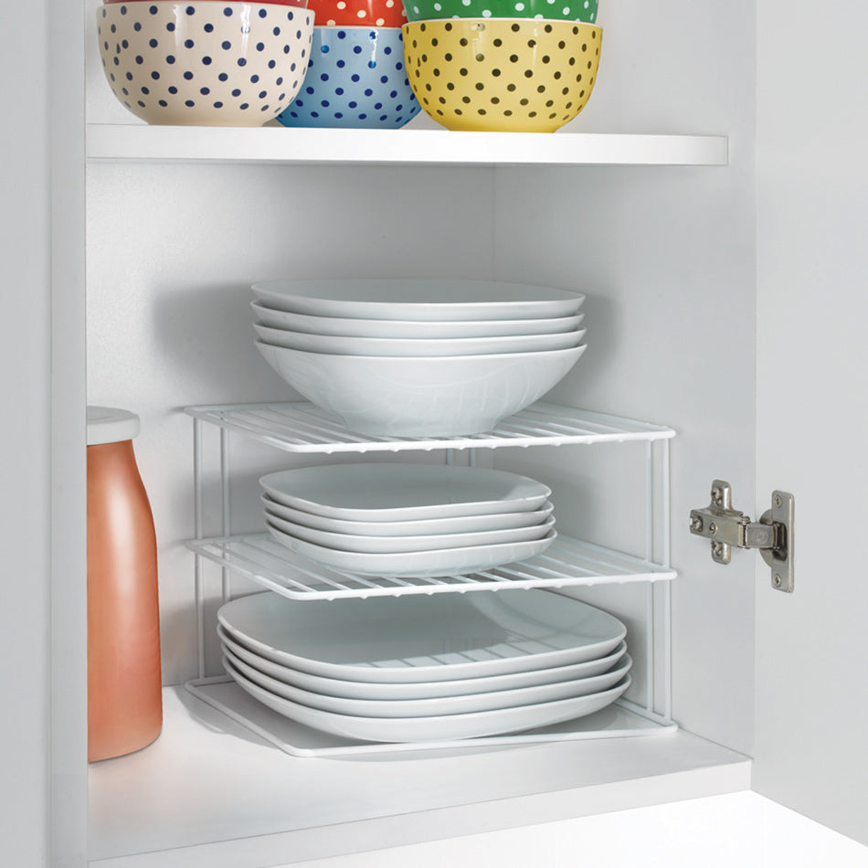 Silos 2-Tier Corner Rack - White