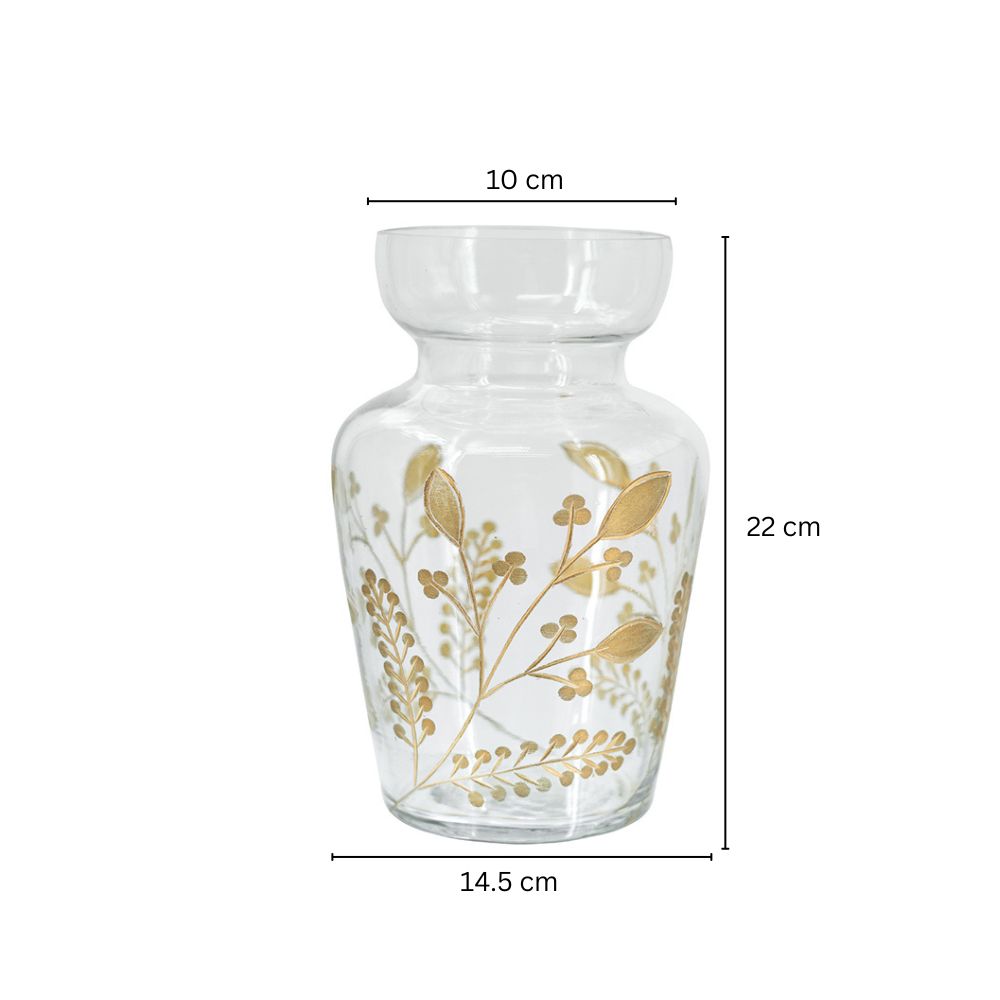 Silva Glass Vase Medium - Green Gold