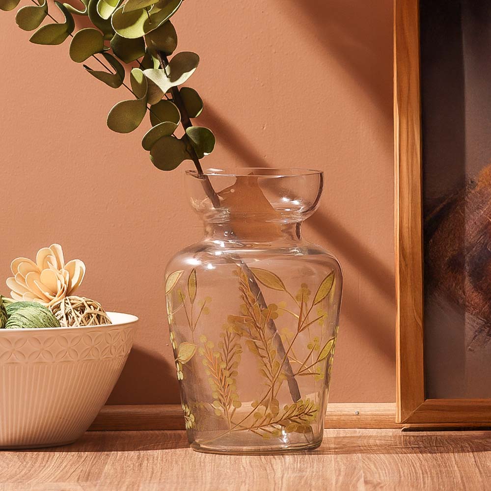 Silva Glass Vase Medium - Green Gold