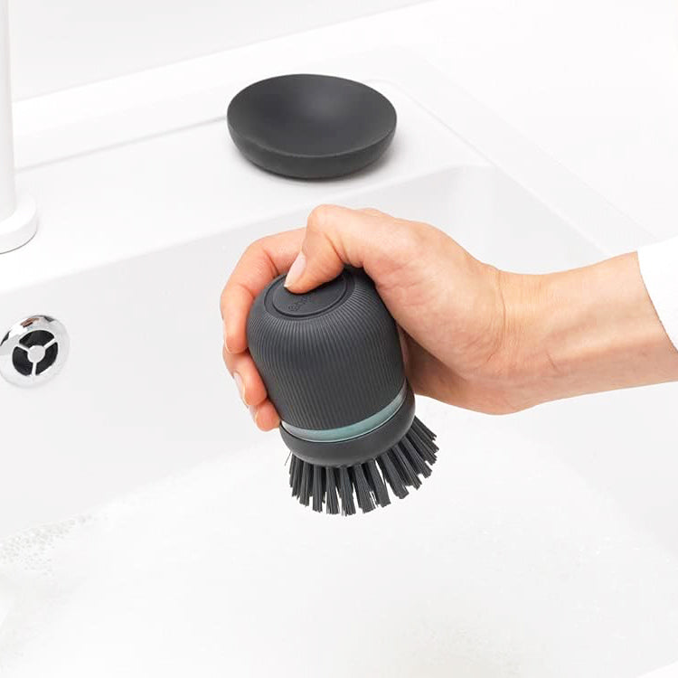 SinkSide Soap Dispensing Dish Brush - Dark Grey