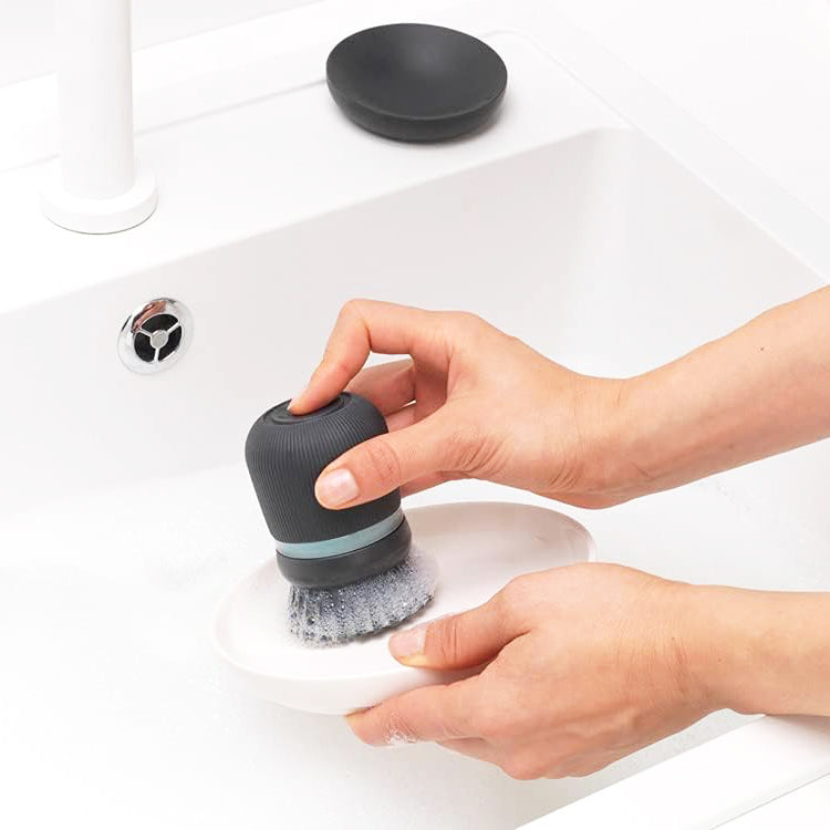 SinkSide Soap Dispensing Dish Brush - Dark Grey