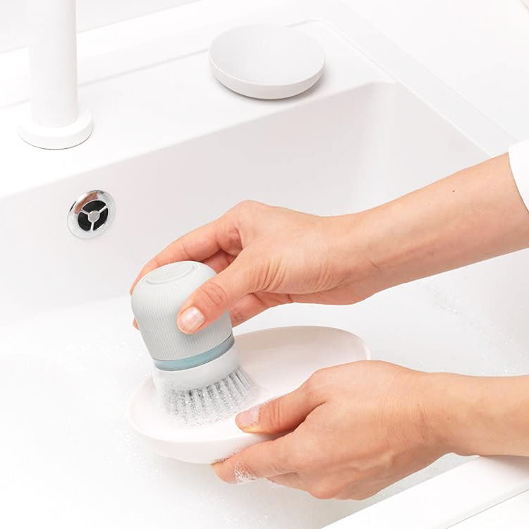 SinkSide Soap Dispensing Dish Brush - Light Grey