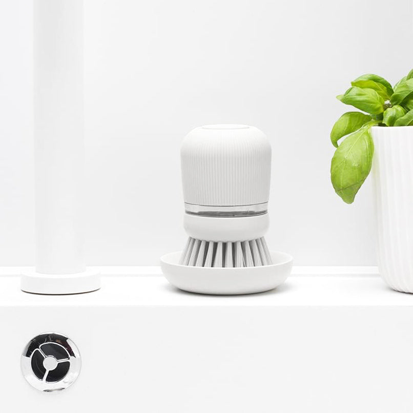 SinkSide Soap Dispensing Dish Brush - Light Grey