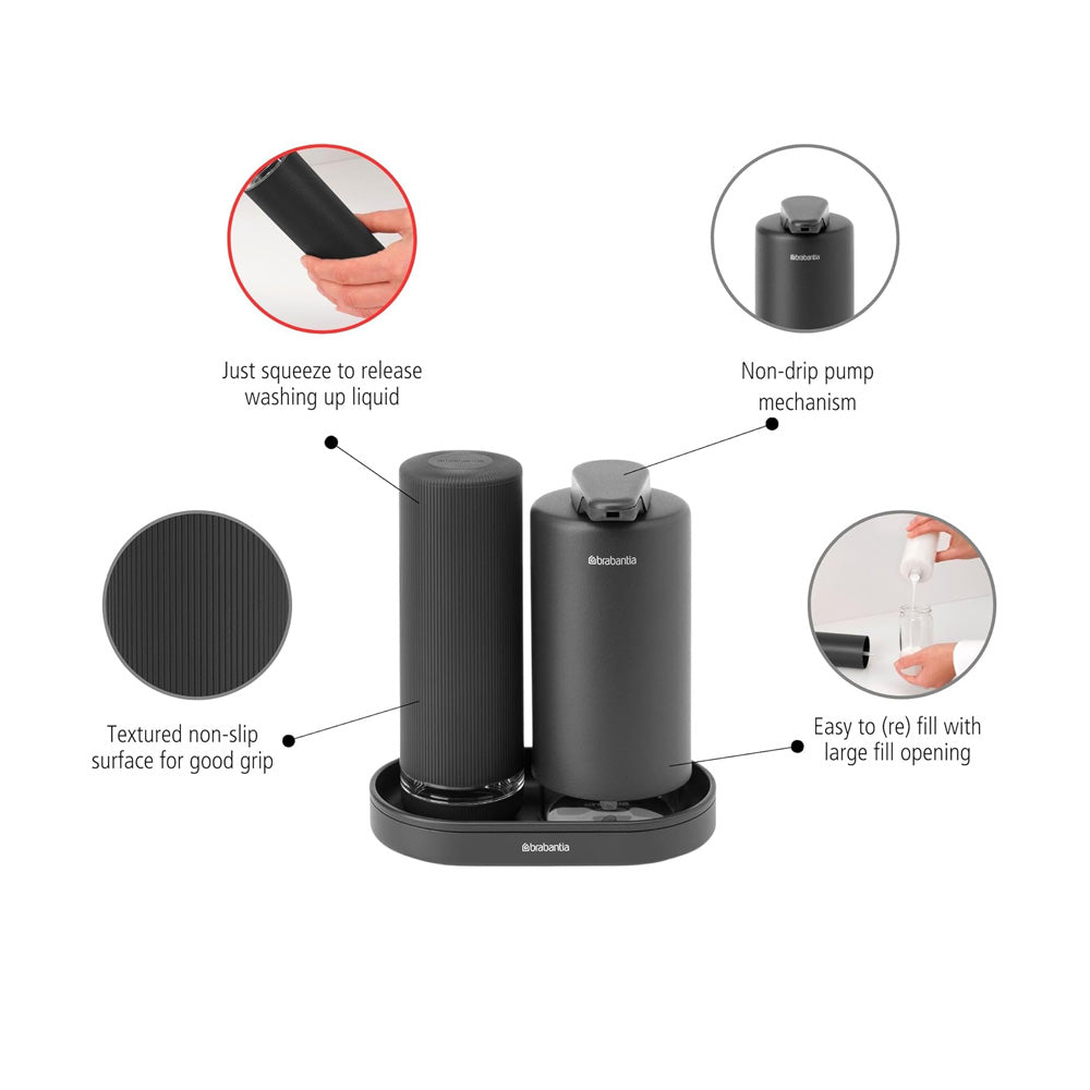 SinkStyle Soap Dispenser Set - Mineral Grey