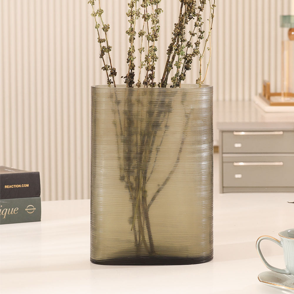 Sirocco Asymmetric Glass Vase Tall - Moss Green