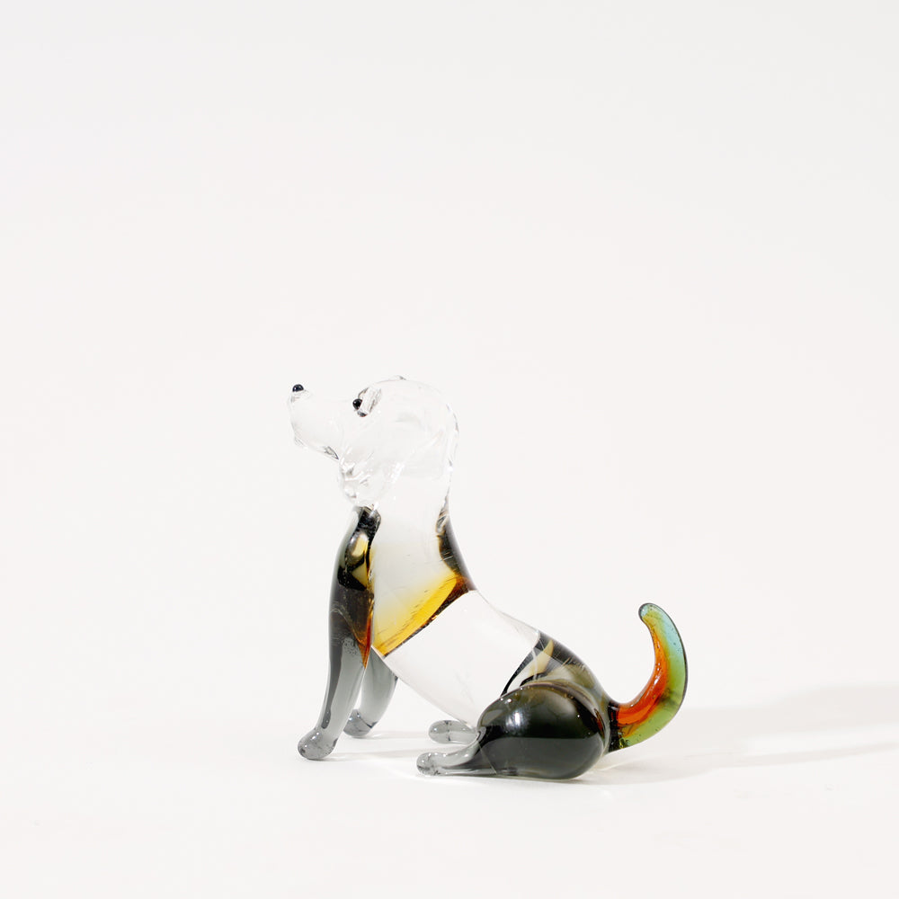 Sitting Dog Mini Glass Accent - Monochrome