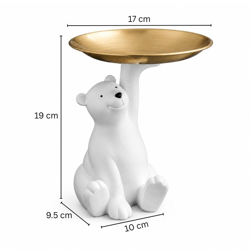 Sitting Bear Sculpture with Trinket Tray