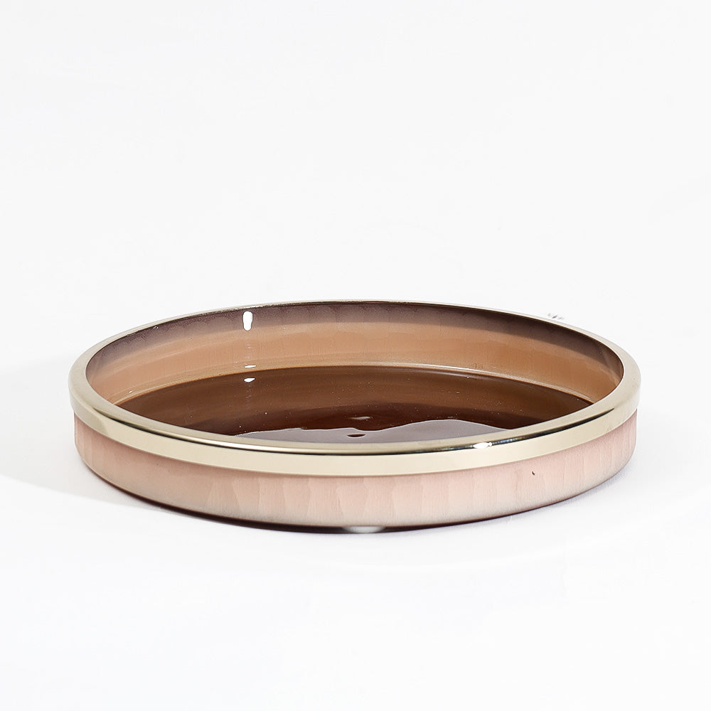 Iris Glass Round Vanity Tray - Pink Ombre