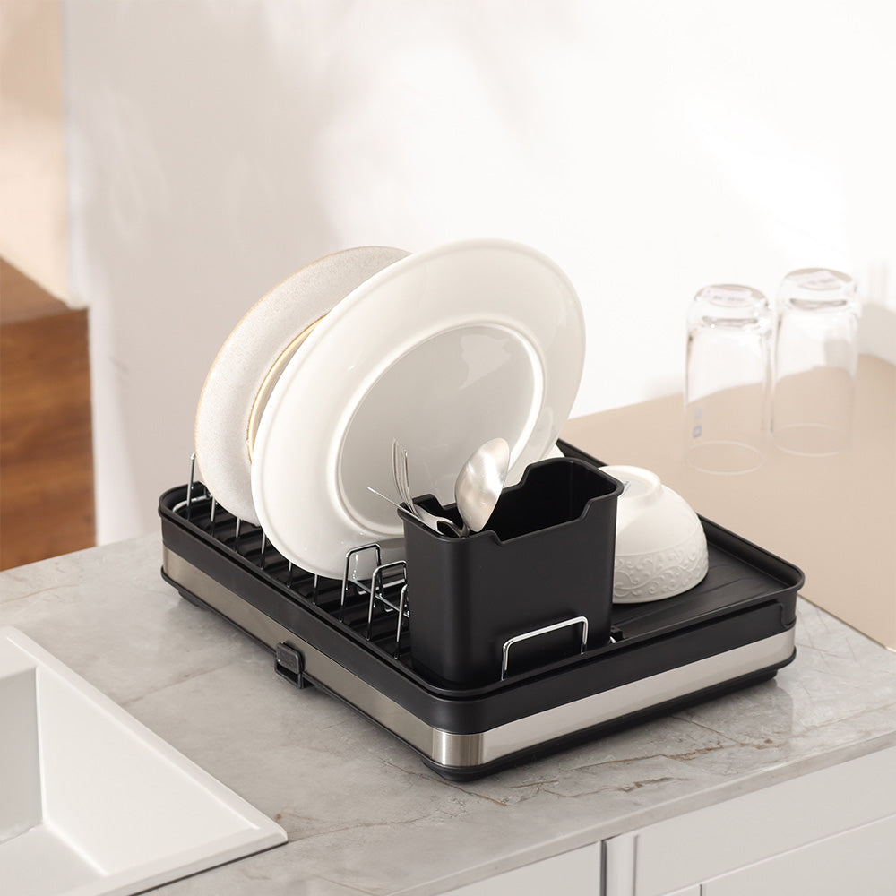 Slate Expandable Dish Rack - Black