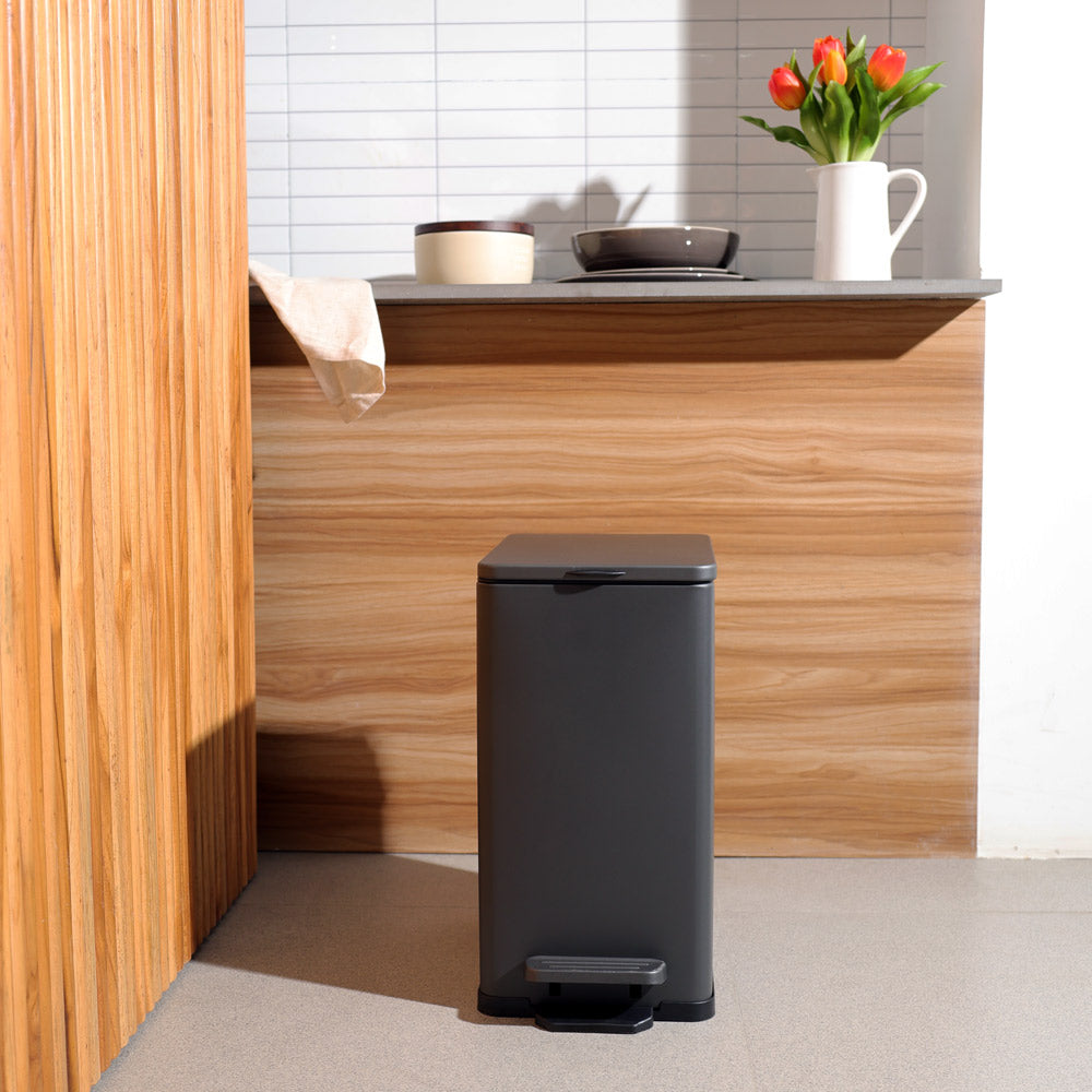Nori Slim Pedal Bin 12L - Dark Grey