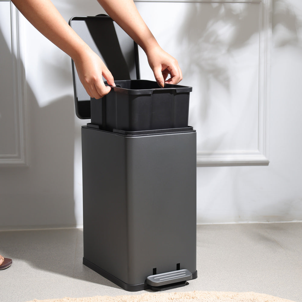 Nori Slim Pedal Bin 12L - Dark Grey