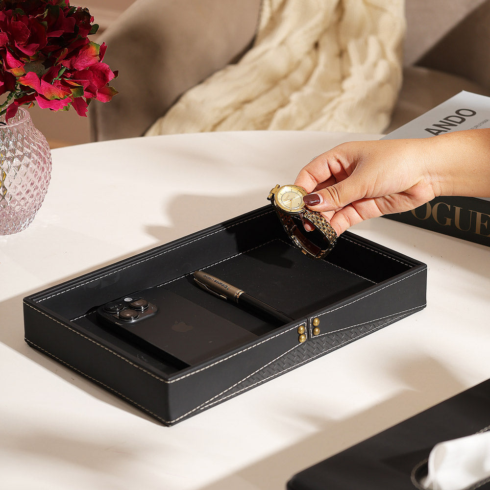 Ophelia Studded Valet Tray - Black