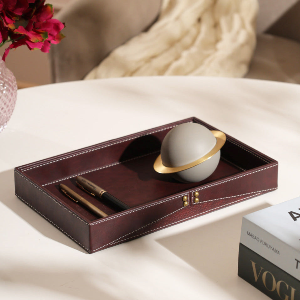 Ophelia Studded Valet Tray - Burgundy