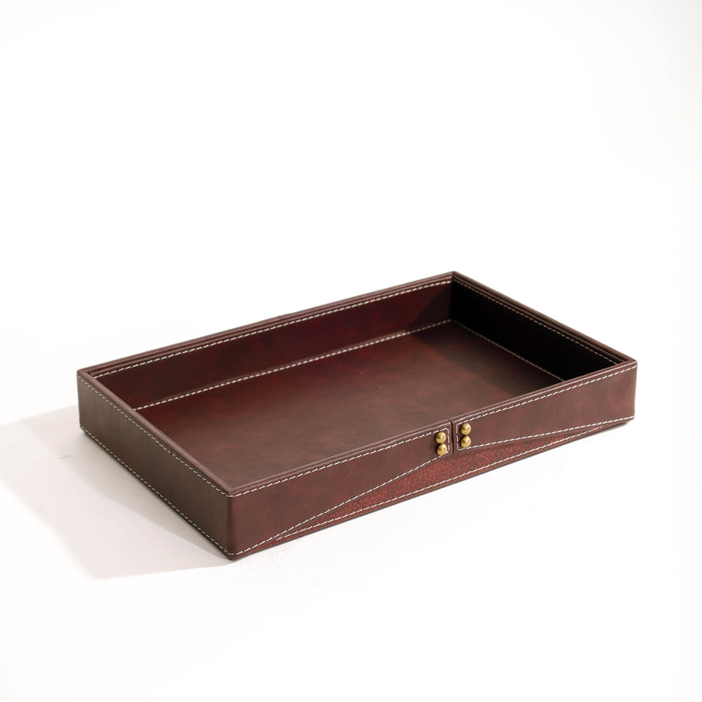 Ophelia Studded Valet Tray - Burgundy
