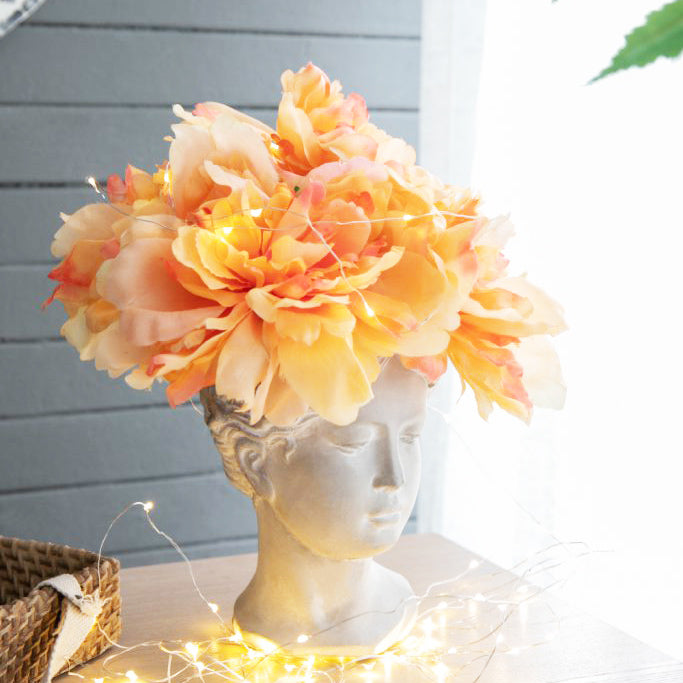 Solange Peony Faux Stem - Pale Orange