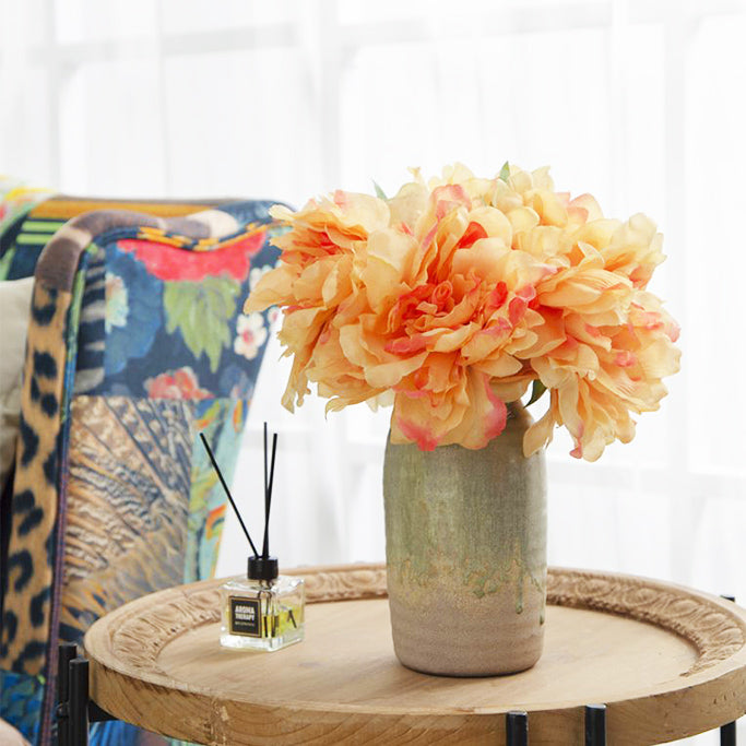 Solange Peony Faux Stem - Pale Orange