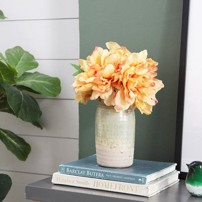 Solange Peony Faux Stem - Pale Orange