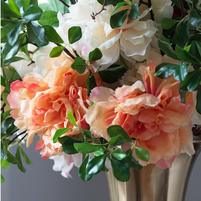 Solange Peony Faux Stem - Pale Orange