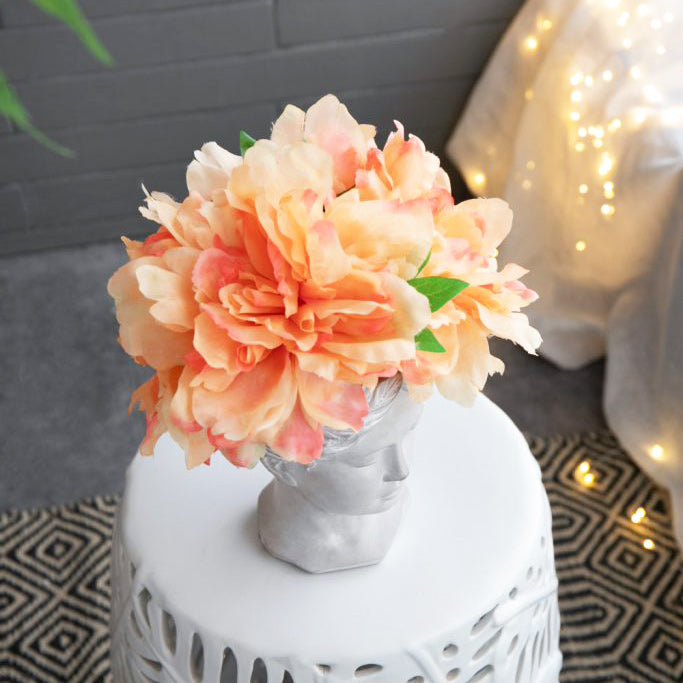 Solange Peony Faux Stem - Pale Orange