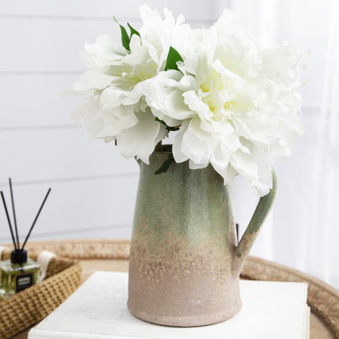 Solange Peony Faux Stem - White