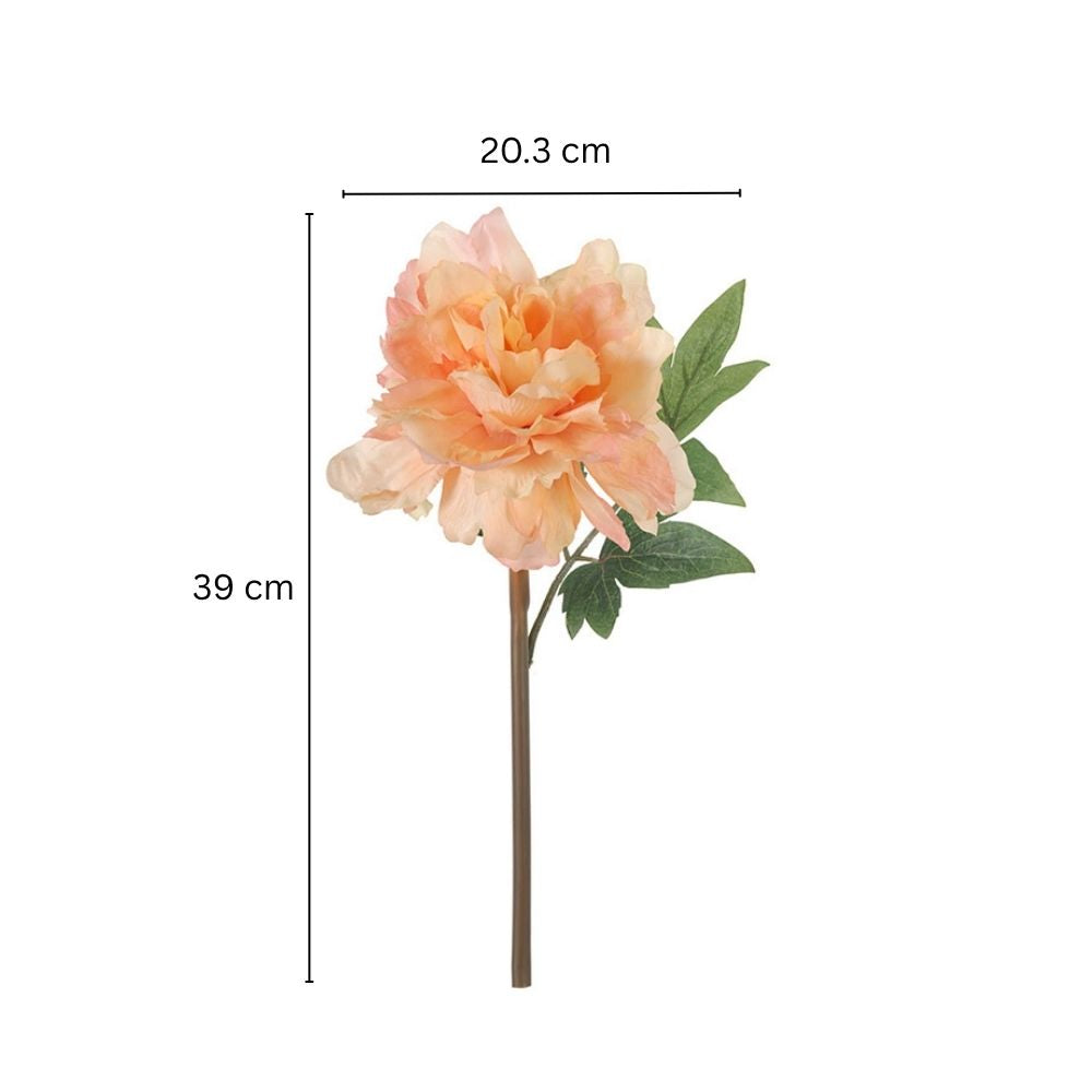 Solange Peony Faux Stem - Pale Orange