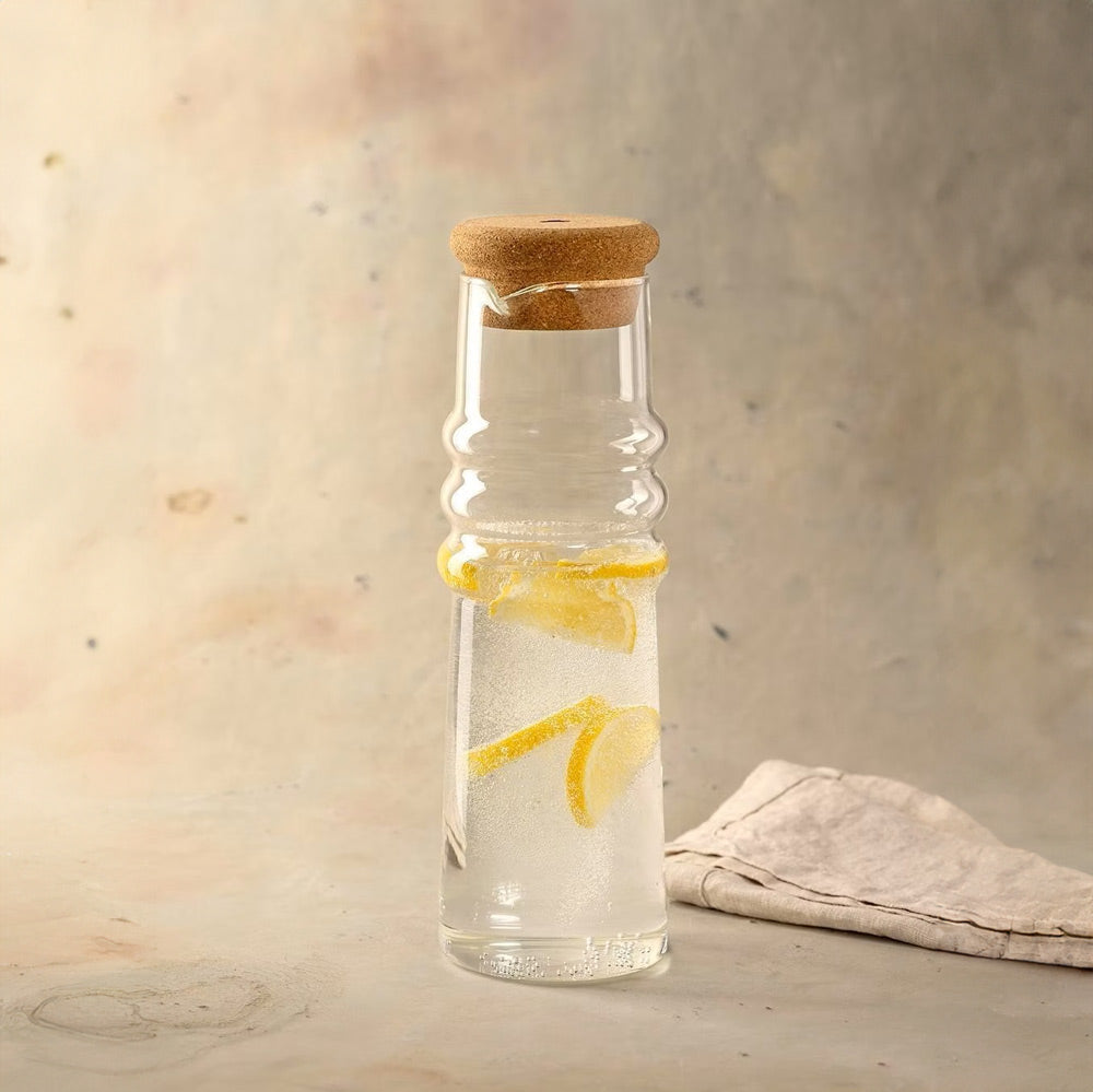 Sole Water Carafe with Cork Stopper 900ml