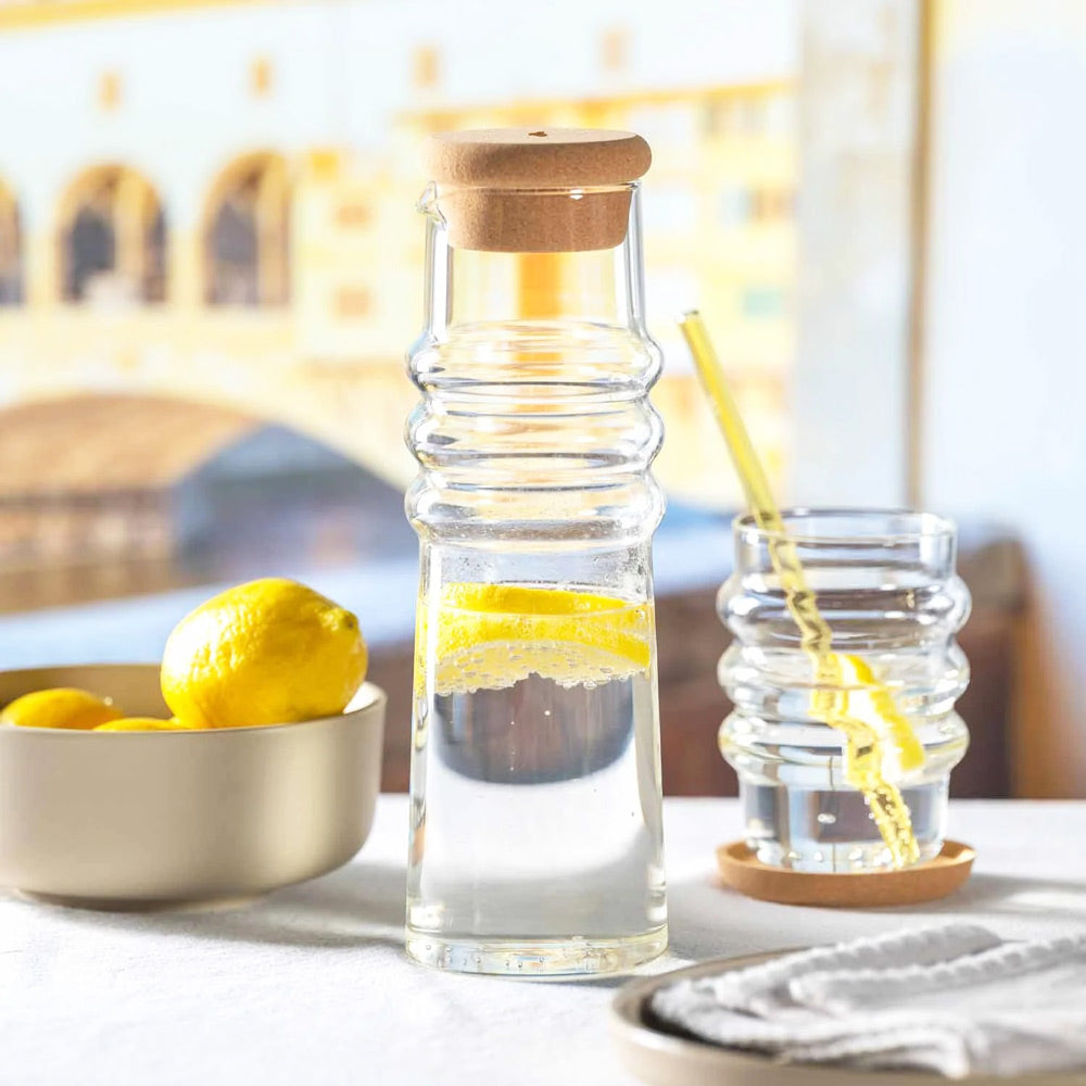 Sole Water Carafe with Cork Stopper 900ml