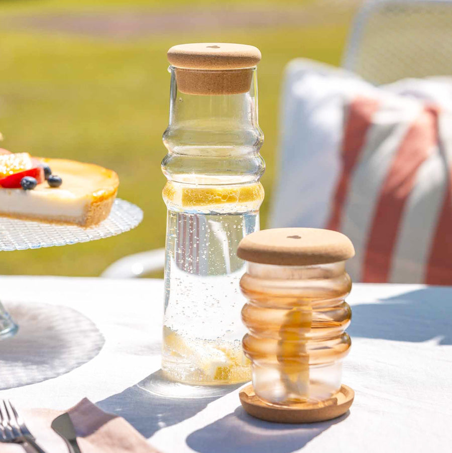 Sole Water Carafe with Cork Stopper 900ml