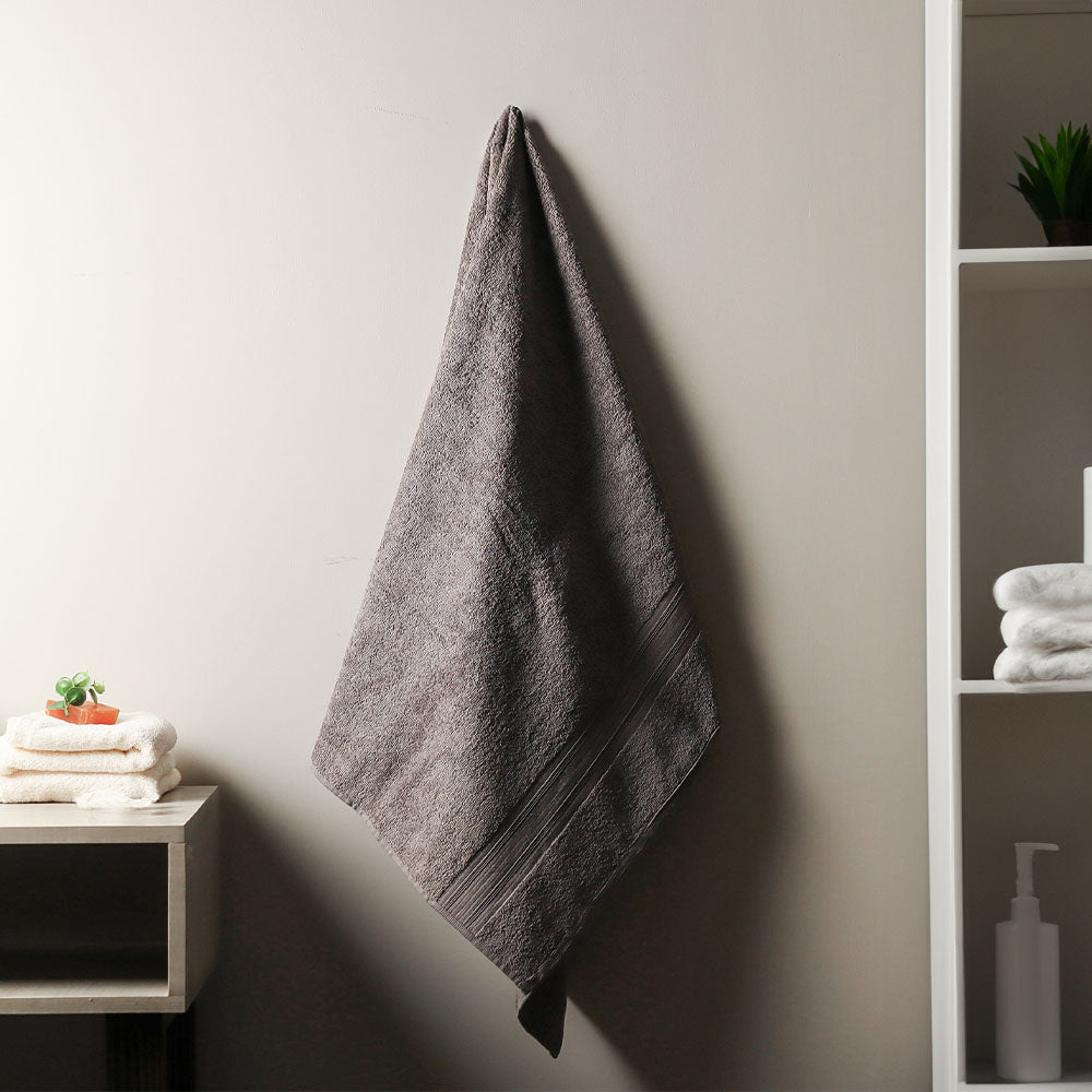 Soleil Cotton Bath Towel - Medium Grey