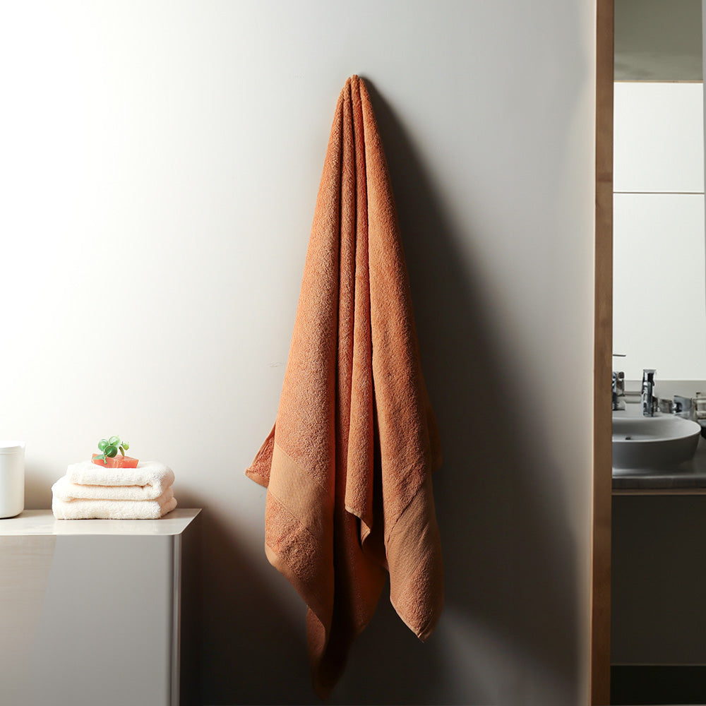 Soleil Cotton Bath Towel - Apricot Orange