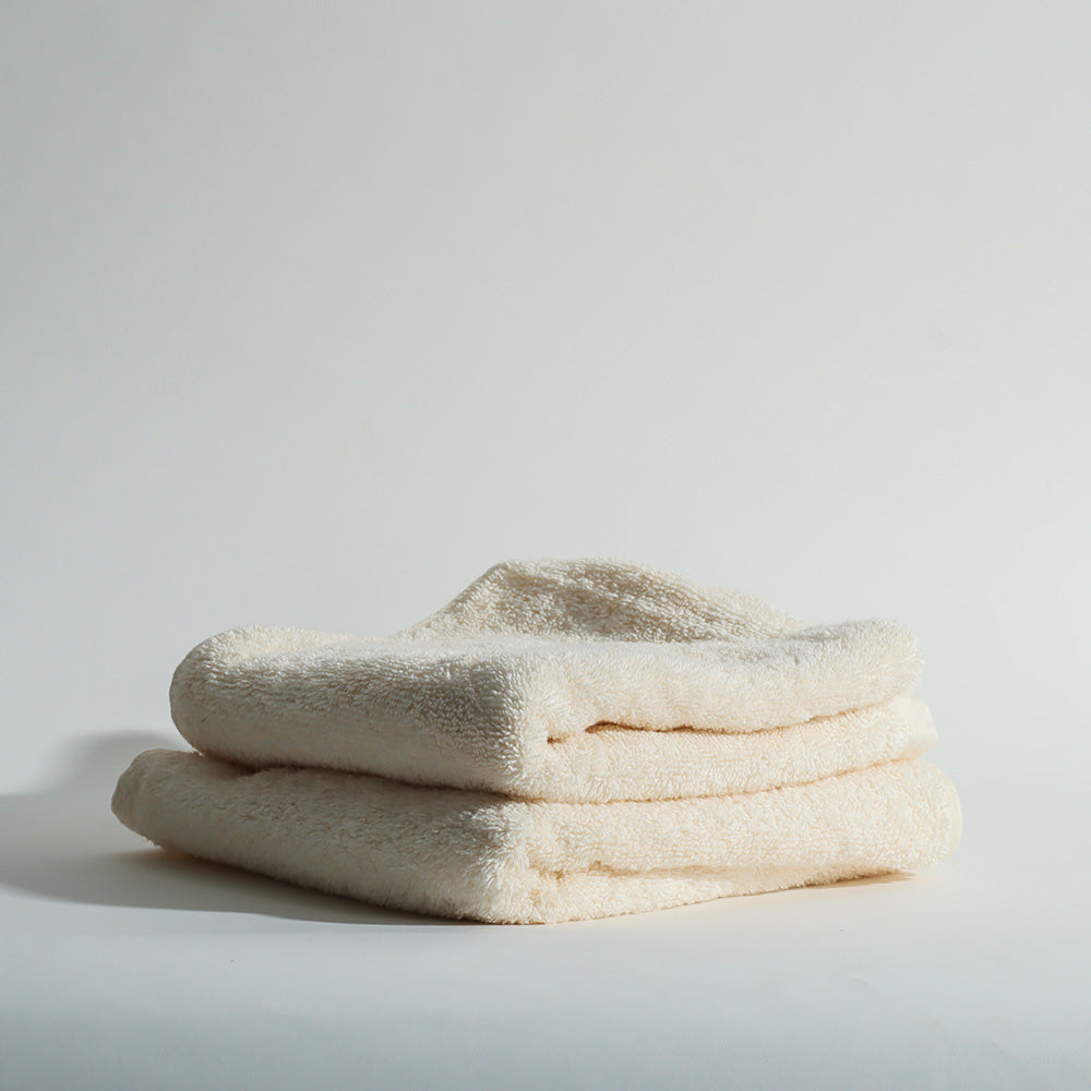 Soleil Cotton Hand Towels, Set of 2 - Cream White