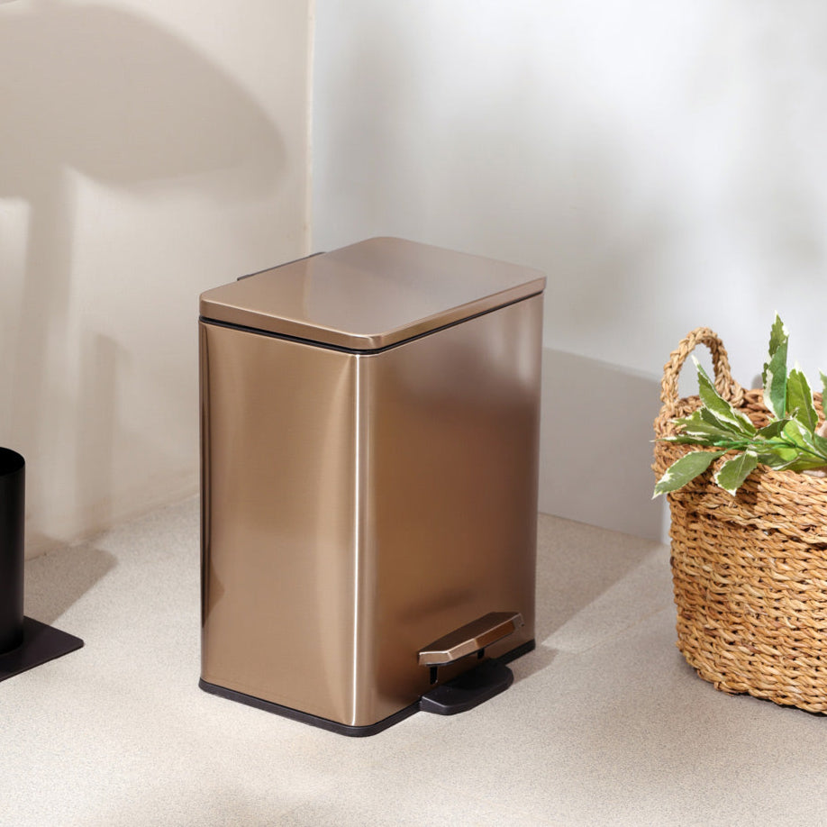 Glint Rectangular Pedal Bin 9L - Bronze