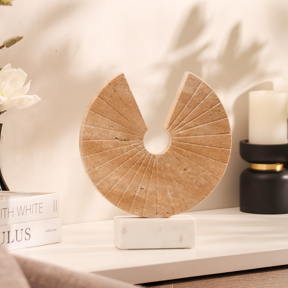 Solrok Travertine & Marble Sculpture - Sand White