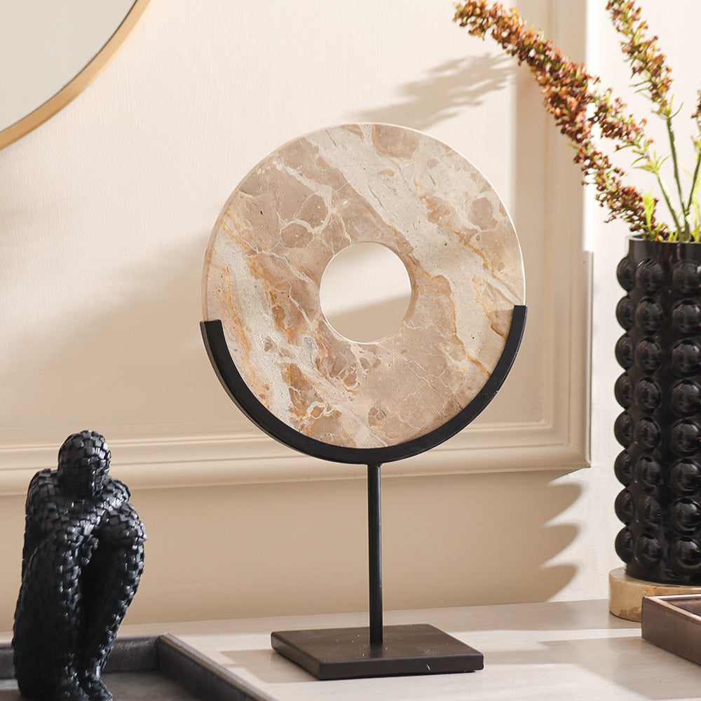 Solstice Marble Sculpture Large - Sandstone Black