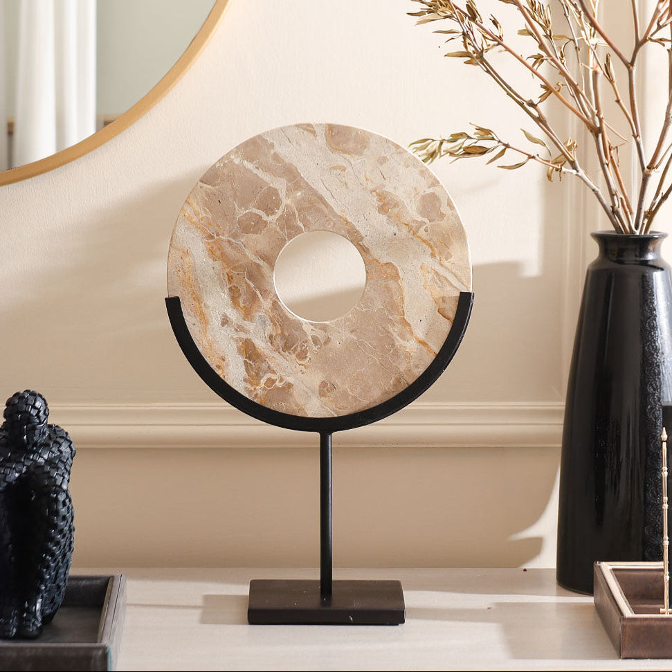 Solstice Marble Sculpture Large - Sandstone Black