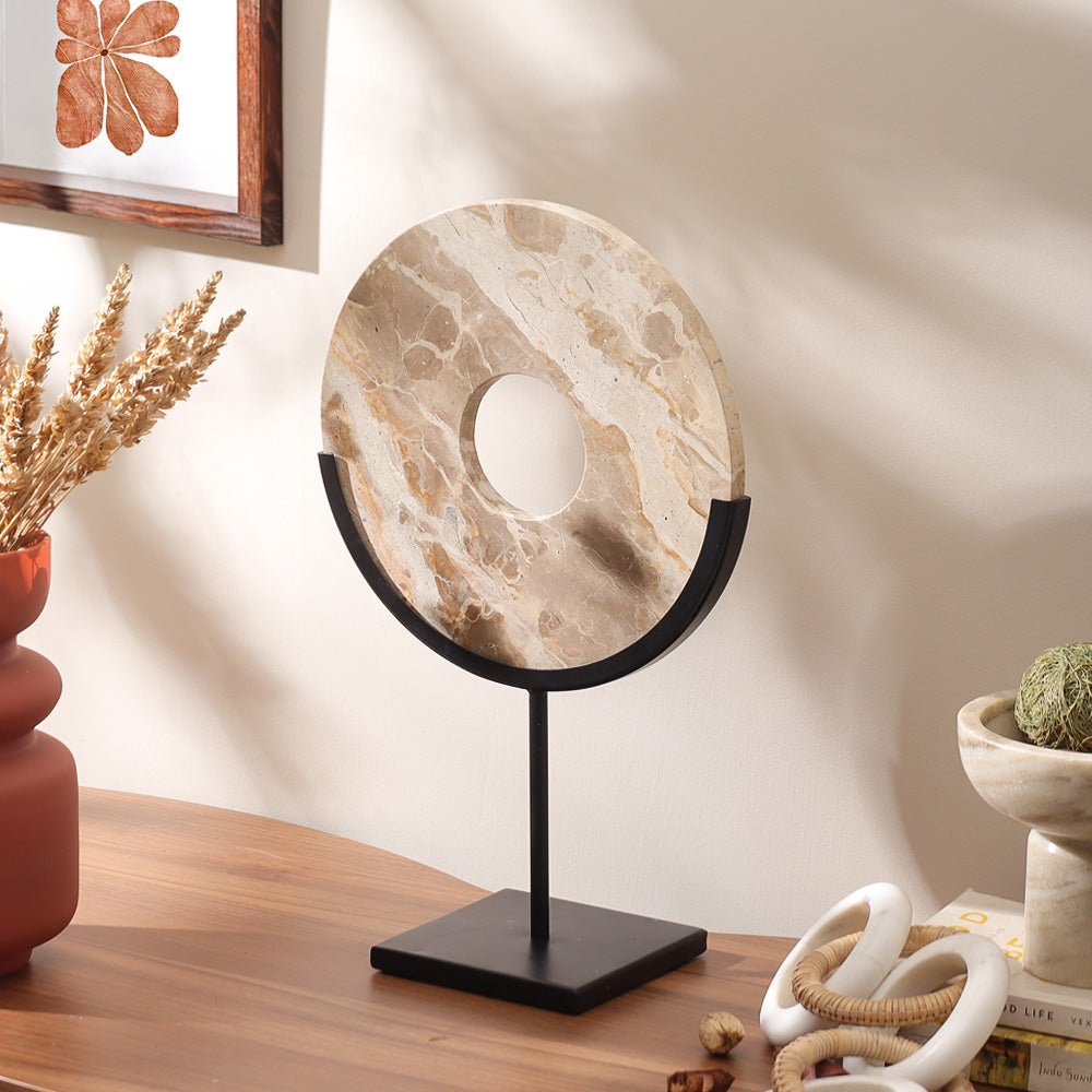 Solstice Marble Sculpture Large - Sandstone Black