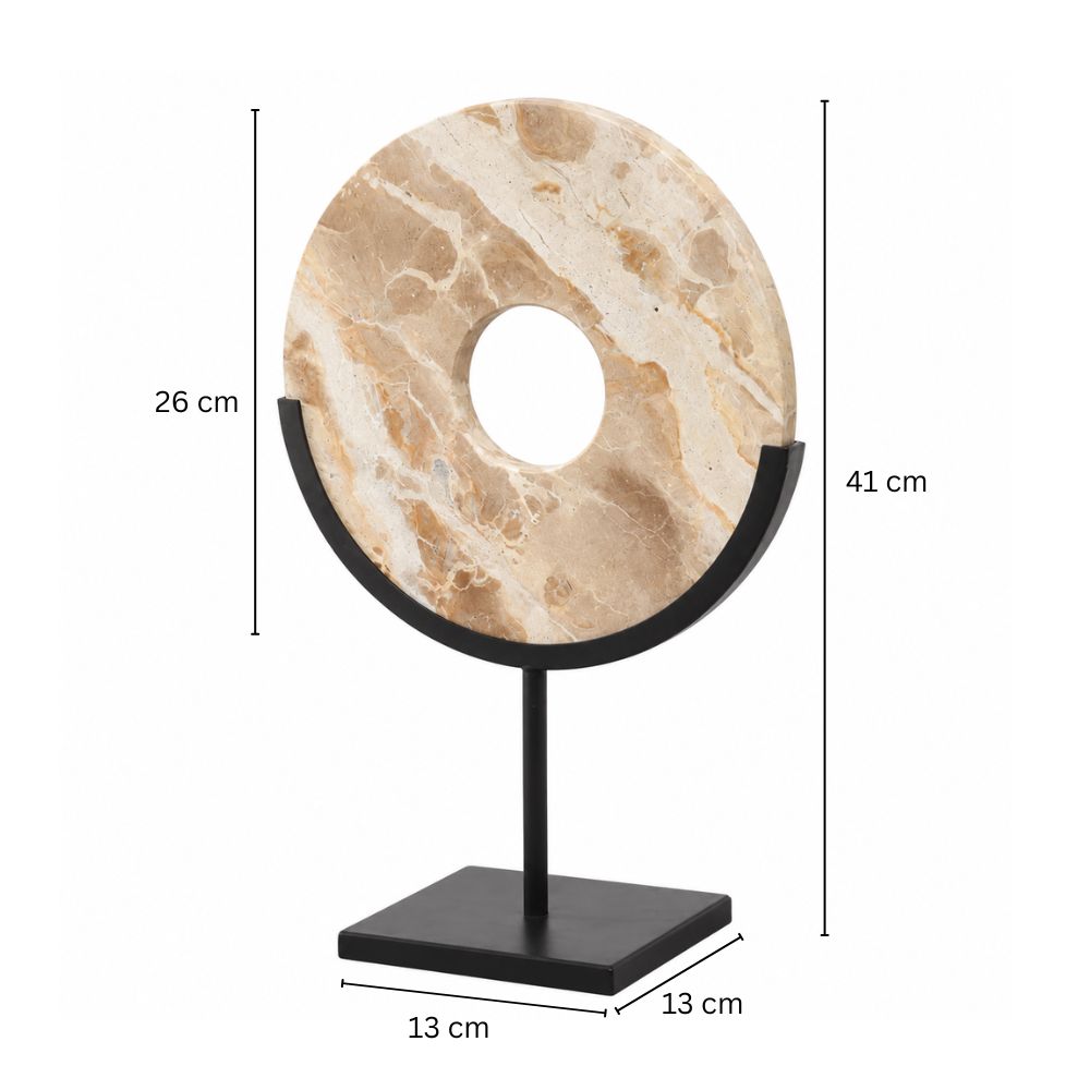 Solstice Marble Sculpture Large - Sandstone Black